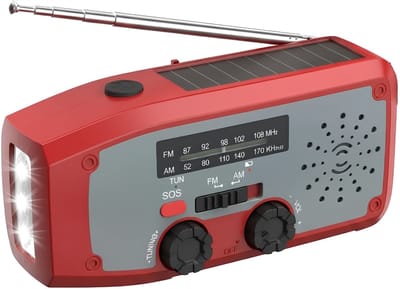 DnA® Radio - Radio Noodpakket - Noodradio - Radio op Batterijen - Rood - 15cmx 8cmx 6cm