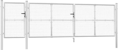 vidaXL - Tuinhek - van - gaas - zilverkleurig - 500x125 - cm - gegalvaniseerd - staal