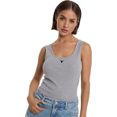 Alix The Label Ladies Knitted Tank Top Tops & T-shirts Dames - Lichtgrijs - Maat M