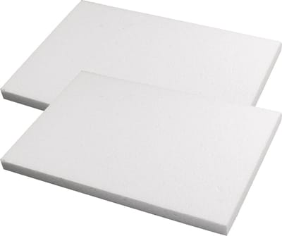 Rayher Piepschuim schijf/schijven - 2x - wit - 20 x 30 x 2 cm - hobby figuren artikelen - vormen