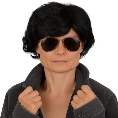 Zwarte Verkleedpruik met Kort Haar – Feestpruik voor Carnaval & Themafeesten