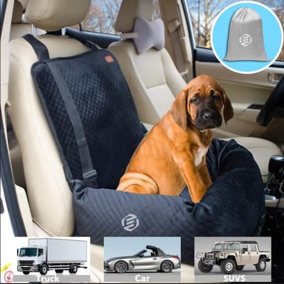 Equivera Hondenmand Auto - Autostoel Hond - Automand Hond - Hondenstoel Auto - Hondenmand Auto Achterbak - Hondenkussen Auto - Honden Mand Auto