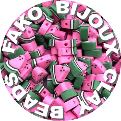 Fako Bijoux - 100 Klei Kralen Watermeloen - Polymeer Kralen - Figuurkralen - Kleikralen - 10mm - 100 Stuks