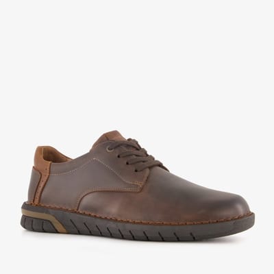 Hush Puppies leren heren veterschoenen bruin - Maat 40 - Uitneembare zool