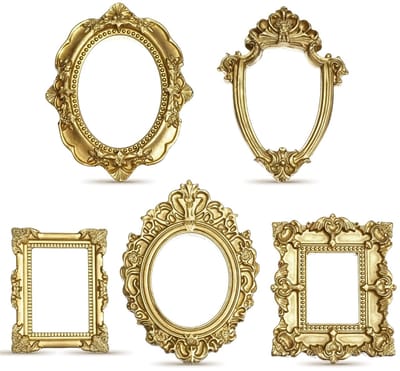 Dailygoods- Fotolijsten Mini 10 Stuks - Vintage Hars - Ovaal/Rechthoekig/Vierkant/Rond - Decoratie voor Bruiloft/Jubileum - Duurzaam en Makkelijk te Reinigen - Fotolijstjes