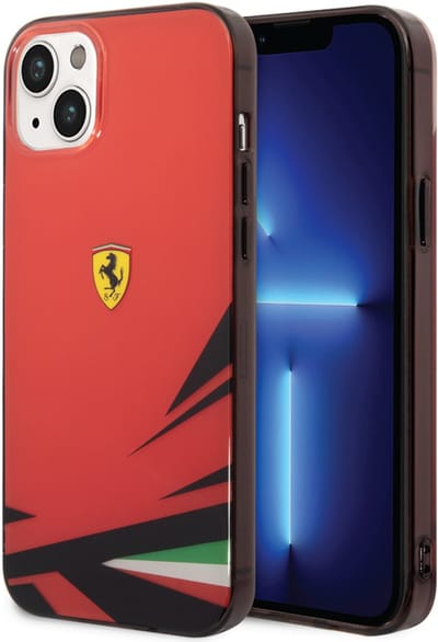 Ferrari iPhone 14 Plus & 15 Plus Backcover hoesje - Double Layer Print - Rood