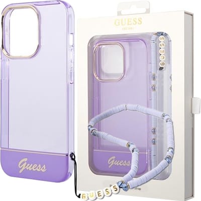 Guess Telefoonhoesje voor Apple iPhone 14 Pro | Paars Transparant | TPU Bescherming | Back Cover