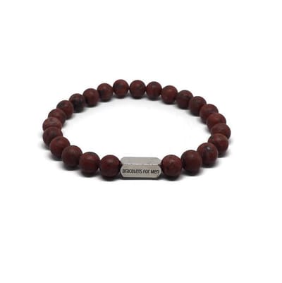 Armband Heren - Natuursteen - Heren - Bruin - Casoria - Medium 17cm