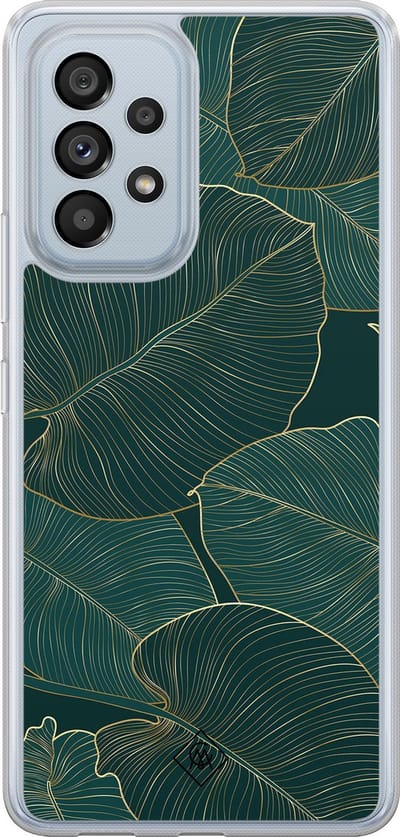 Casimoda® hoesje - Geschikt voor Samsung Galaxy A53 - Monstera Leaves - 2-in-1 case - Schokbestendig - Bloemen - Verhoogde randen - Groen, Transparant
