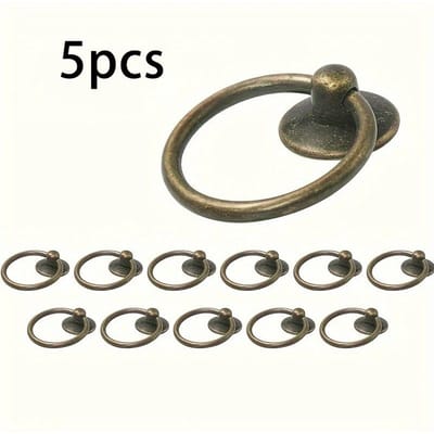 5/10 stuks Ladeknoppen Gemaakt van Zinklegering, 1.73*2.05 Inch, Kast Kast Trekkers, Vintage Meubel Lade Trekkers, Enkel Gat met Montageschroeven 5-Pack brons