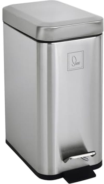 Roestvrijstalen Pedaalemmer 5L met Softclose Deksel - Rechthoekige Vuilnisemmer voor Keuken en Badkamer