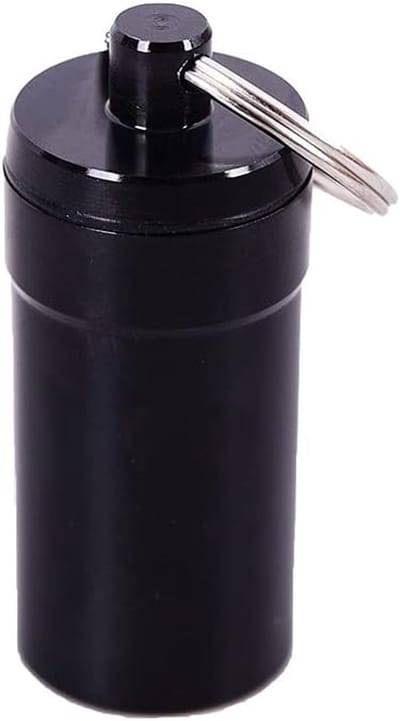 Draagbare waterdichte pillendoos met sleutelhanger, mini-organizer voor tabletten, ideaal voor reizen en outdoor activiteiten, oranje kleur