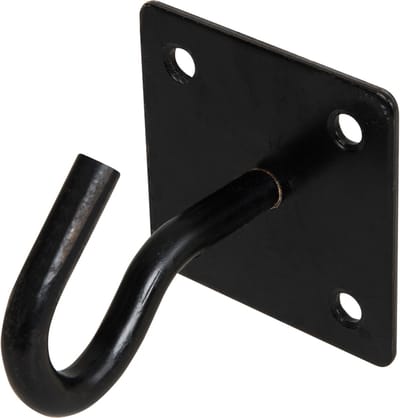 Fixman Kettingplaat met haak - roest- en waterbestendig - zwart - 50 mm x 50 mm
