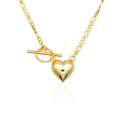 Schitterende 18K Gold Plated Zilveren Halsketting met Hart