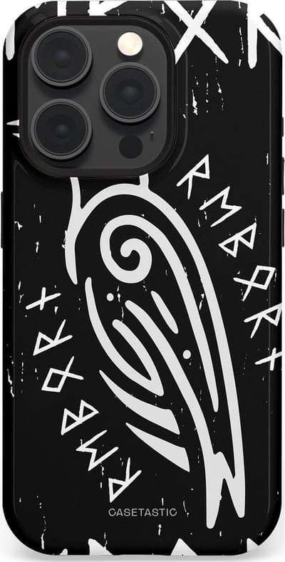 Casetastic Hoesje Geschikt voor Apple iPhone 15 Pro Magsafe - Stijlvolle Beschermende Duo-layer Case - Runische Symboliek