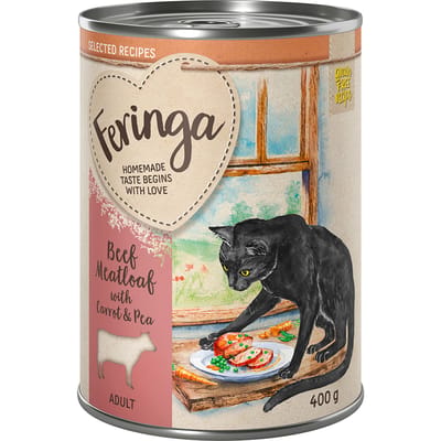 24x400g Gehaktbrood met Wortel en Erwten Feringa Selected Recipes Katten Natvoer