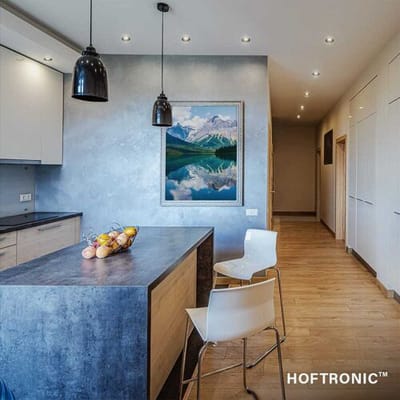 HOFTRONIC - Finn LED Inbouwspots Zwart Dimbaar - Badkamer Spotjes IP44 - Platte inbouwspots met kleine inbouwdiepte (49mm) - Groot (90mm) - 10W 900lm - 3000K warm wit licht - Voor buiten, woonkamer en slaapkamer