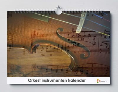 Muziek Orkest kalender 35x24 cm | Orkest instrumenten verjaardagskalender | Orkest wandkalender| Kalender 35 x 24 cm