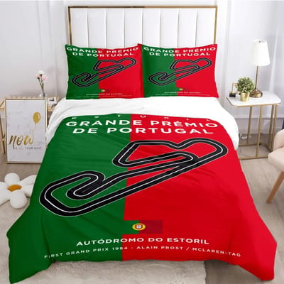 Luxe Nieuw 3D Print F1 Internationale Baan Dekbedovertrek Dekbed Beddengoedset Zachte Dekbedovertrek en Kussensloop Eenpersoons/Tweepersoons/Queen EU Single 135x200cm