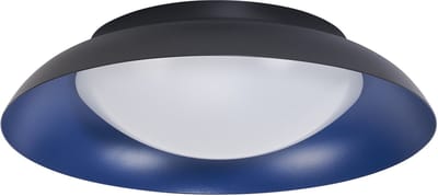 OSRAM Orbis Plate LED plafondlamp, zwart-blauw, 19W, 1000lm, 3000K, 310mm, 830 vriendelijk warm wit, dimbaar in 3 niveaus door te trappen, IP20 bescherming, inclusief montageschroeven en pluggen