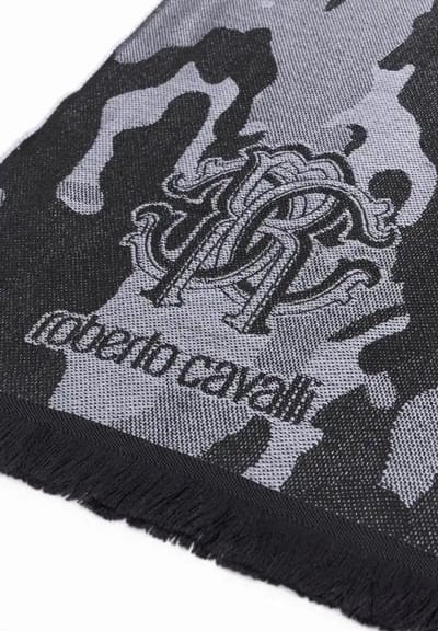 Roberto Cavalli - 100% Wool Leopard Camo Scarf Unisex | Authentic | Made in Italy | Appaloosa | Haute Couture | Luxury | Designer | Vintage | 100% wollen Sjaal met Luipaard Camouflage Print