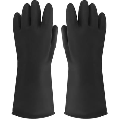 Chemisch Beschermende Rubber Handschoenen Lange Mouw Zuur- en Alkali Bestendig Isolatieapparatuur black
