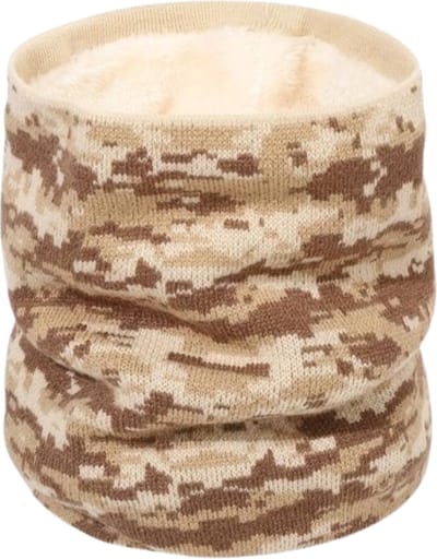Nivard Nekwarmer - Dames - Fleece - Motor - Bandana - Masker - Colsjaal - Sjaal - Gewatteerd - Winter - Fietsen - Camo - Kaki