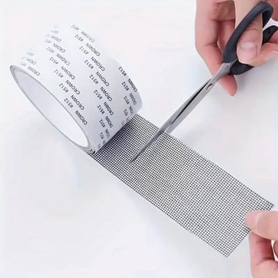 FSW-Products - 1 Rol van 2 Meter Stripgaas - Hor Reperatie Tape - Zelfklevend Gaas tegen Insecten - Anti-insect gaas - Muizengaas - Kieren Afplakken - Insectengaas