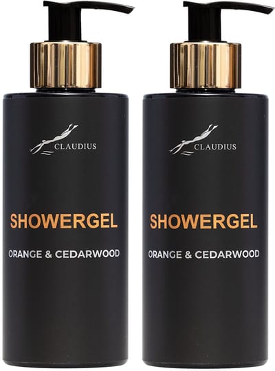 Showergel Sweet Orange & Cedarwood 300 ml - gouden pomp - 2 stuks
