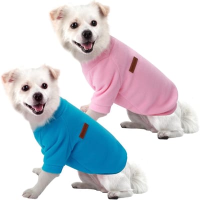 Hondenhoodie voor Kleine Honden, Warm en Lichtgewicht, Zachte Textuur, Gemakkelijk Aan te Trekken, Perfect voor Chihuahua's, 2 Stuks in Roze en Blauw, Ideaal voor Koude Dagen en Stijlvolle Uiterlijk