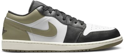 Jordan 1 Low Black Toe Medium Olive - Maat 47.5