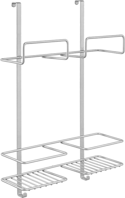 Metaltex - Rek voor schoonmaakspullen - Opbergrek - Aan de deur - Broomy - Past op opdekdeur - 2 cm - Inclusief beschermdopjes