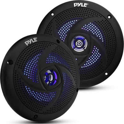 Waterproof Marine Speakers - Outdoor Audio Systeem - Vaarplezier Verbeteren - Ingebouwde LED Verlichting - 6.5 Inch - Zwart