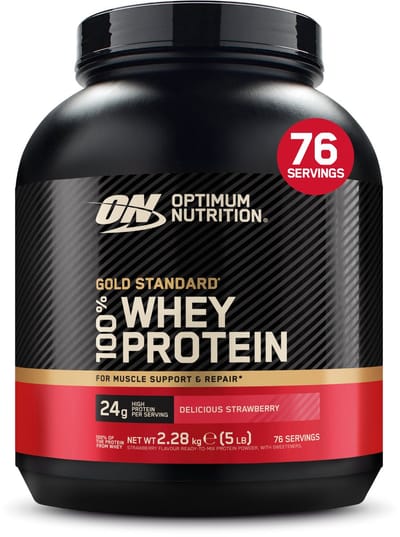 Optimum Nutrition Gold Standard 100% Whey Protein - Delicious Strawberry - Proteine Poeder - Eiwitshake - 2270 gram (71 servings)