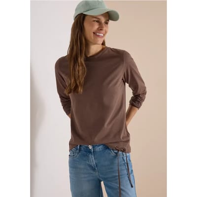 Longsleeve met ronde hals en tunnelkoord