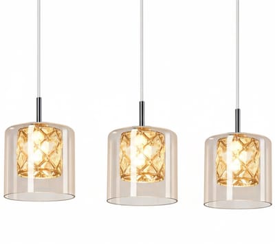 ZRSS® Eettafel Lamp - Hanglamp Eetkamer - Moderne Kristal - Design Lamp Keuken en Slaapkamer - 3 Stuks - Hoogte Verstelbaar - Zonder Lamp