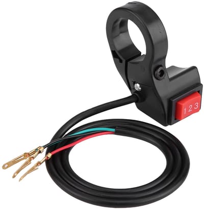 Dailygoods - Handlebar Switch - 3-Velociteiten - Voor Moto en ATV - 22mm - Schakelaar - Geschikt voor Scooter - Kleur zwart