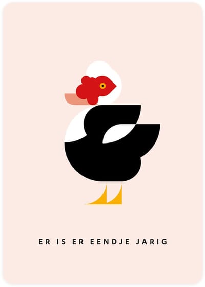 Jij bent mij er eendje - 4x leuke verjaardagskaarten om te versturen - kaartenset - kaart met Muskuseend - vier kaarten met vogels