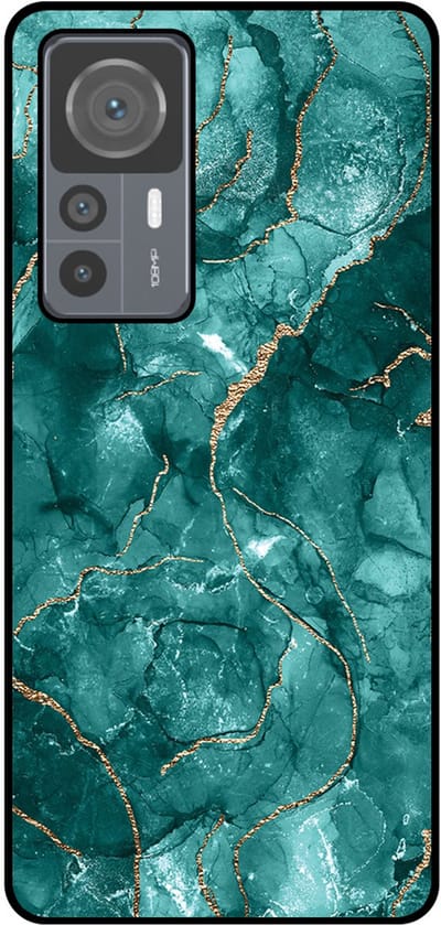Smartphonica Telefoonhoesje Geschikt voor Xiaomi 12T / 12T Pro met marmer opdruk - TPU backcover case marble design - Goud Groen geschikt voor Xiaomi 12T;Xiaomi 12T Pro