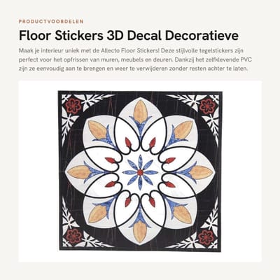 Dailygoods- Vloerstickers 10 Stuks - Zelfklevend - Waterdicht - Decoratief - 3D Ontwerp - 12CM x 12CM - Geschikt voor Gladde Oppervlakken - Tegelstickers