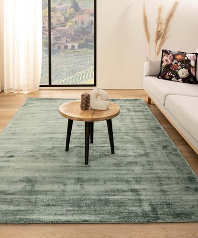 Viscose vloerkleed - Glamour azuurblauw 200x300