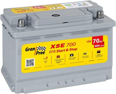 Auto Accu - Start-Stop Batterij - Voertuig Starten - Hoge Energie Behoefte - 70 Ah - Zwart