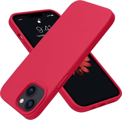 LuxeBass Siliconen hoesje geschikt voor Apple iPhone 14 Plus - Rood - telefoonhoes - gsm hoes - telefoonhoesje