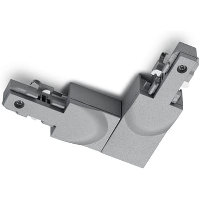 Spanningsrail Doorverbinder - DUOLINE - Hoek L Connector - Aarde Binnen - 2 Fase - Mat Titaan
