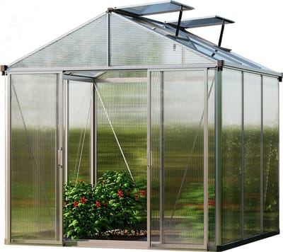 GFP tuinkas Titan 21 aluminium - 222x222 cm, 10 mm kanaalplaten, stabiel & weerbestendig
