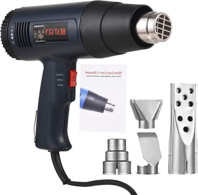Heteluchtpistool Kit - Warmteblazer LCD - Diverse Klussen - Instelbare Temperatuur - 1600-2000W - Zwart