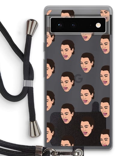 Case Company® - Hoesje met koord geschikt voor Google Pixel 6 hoesje met Koord - Ugly Cry Call - Telefoonhoesje met Zwart Koord - Bescherming aan alle Kanten en Over de Schermrand