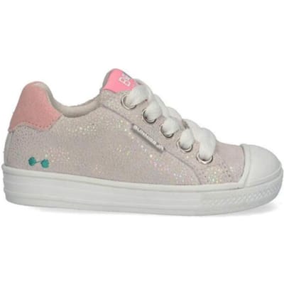 BunniesJR 224230-998 Meisjes Lage Sneakers - Multicolor/Roze - Leer - Veters