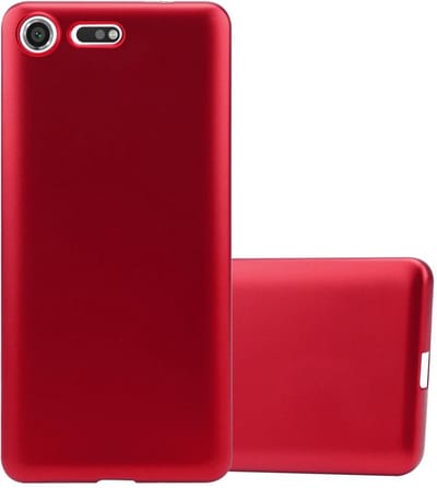 Cadorabo Hoesje geschikt voor Sony Xperia XZ PREMIUM in METALLIC ROOD - Beschermhoes gemaakt van flexibel TPU silicone Case Cover