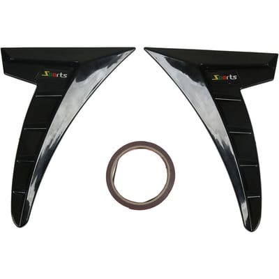 Set Zijluchtrooster Sierlijst Sport Stijl TPU Hoge Taaiheid Universeel Zijluchtuitlaat Frame voor Auto zwart